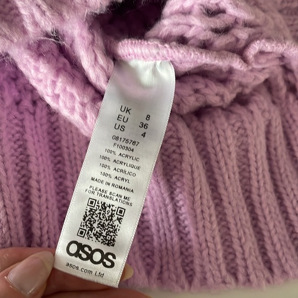 ASOS Lilac/Pink Sweater Open Stitch Bell Sleeve - Picture 6 of 6